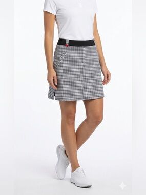 Sport Haley Checkered A-Line Skort Black/White 10 Built in Shorts Tennis/Golf